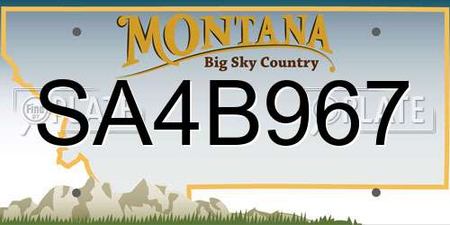 SA4B967 Montana License Plate