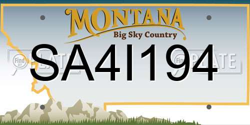 SA4I194 Montana License Plate