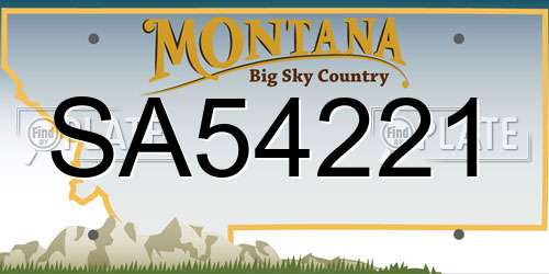 SA54221 Montana License Plate
