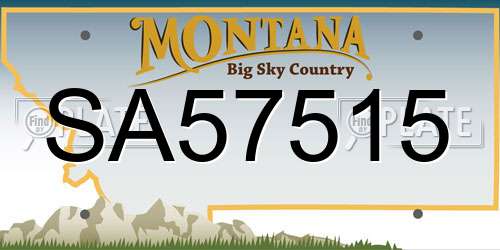 SA57515 Montana License Plate