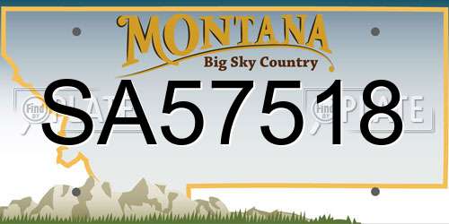 SA57518 Montana License Plate