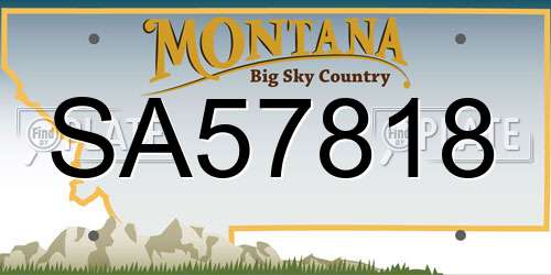 SA57818 Montana License Plate