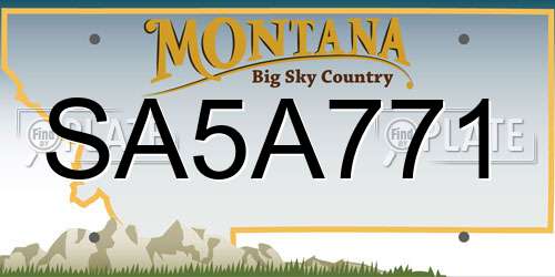 SA5A771 Montana License Plate