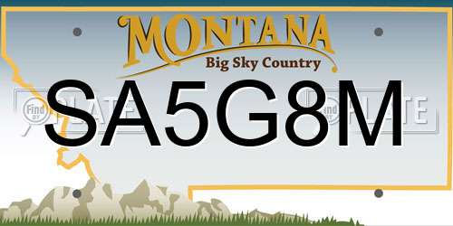 SA5G8M Montana License Plate
