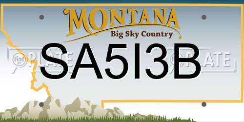 SA5I3B Montana License Plate
