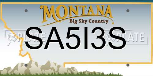 SA5I3S Montana License Plate