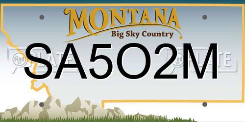 SA5O2M Montana License Plate