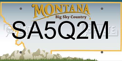 SA5Q2M Montana License Plate