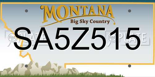 SA5Z515 Montana License Plate