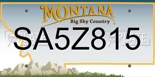 SA5Z815 Montana License Plate