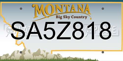 SA5Z818 Montana License Plate