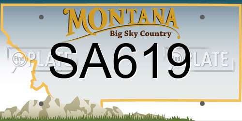 SA619 Montana License Plate