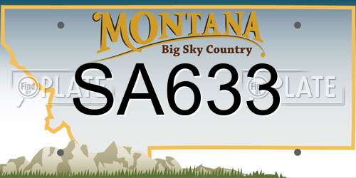 SA633 Montana License Plate