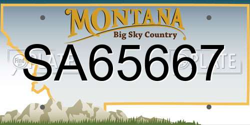 SA65667 Montana License Plate