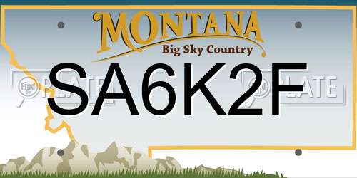 SA6K2F Montana License Plate