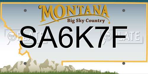 SA6K7F Montana License Plate
