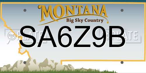SA6Z9B Montana License Plate