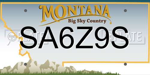 SA6Z9S Montana License Plate