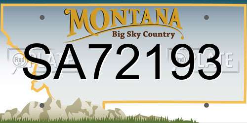 SA72193 Montana License Plate
