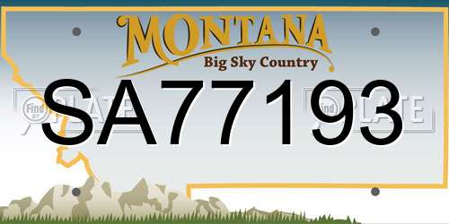 SA77193 Montana License Plate