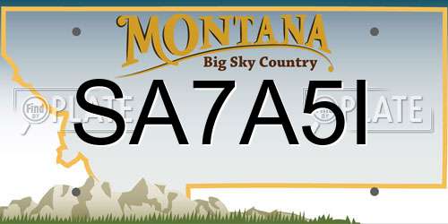 SA7A5I Montana License Plate