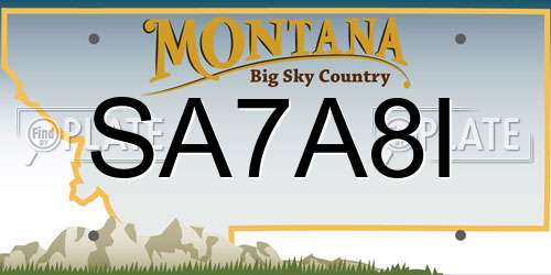 SA7A8I Montana License Plate