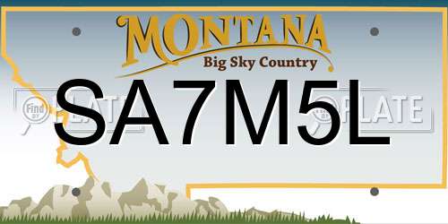 SA7M5L Montana License Plate