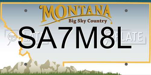 SA7M8L Montana License Plate