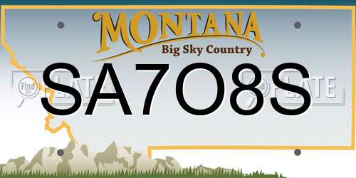 SA7O8S Montana License Plate