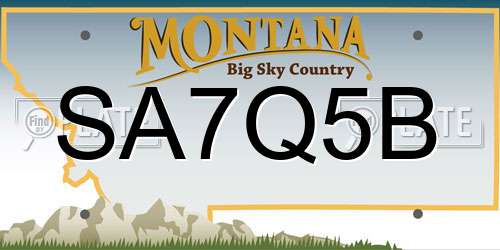 SA7Q5B Montana License Plate
