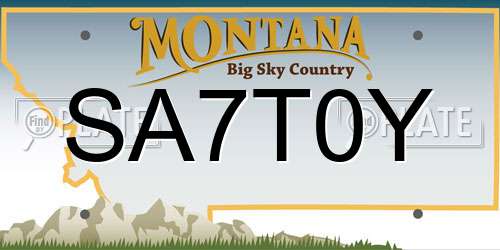 SA7T0Y Montana License Plate