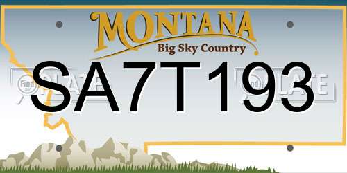 SA7T193 Montana License Plate