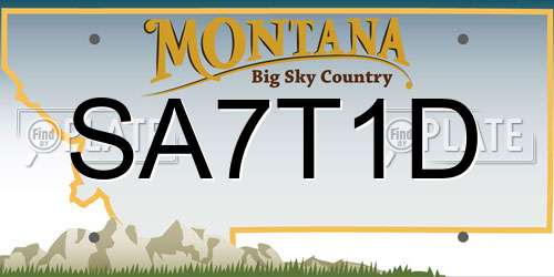 SA7T1D Montana License Plate