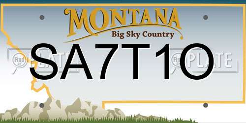 SA7T1O Montana License Plate