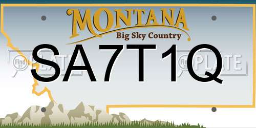 SA7T1Q Montana License Plate