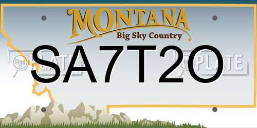 SA7T2O Montana License Plate