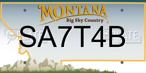 SA7T4B Montana License Plate
