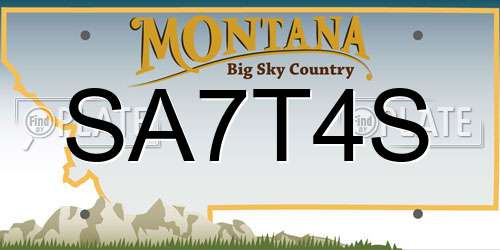 SA7T4S Montana License Plate