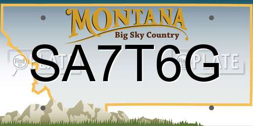 SA7T6G Montana License Plate