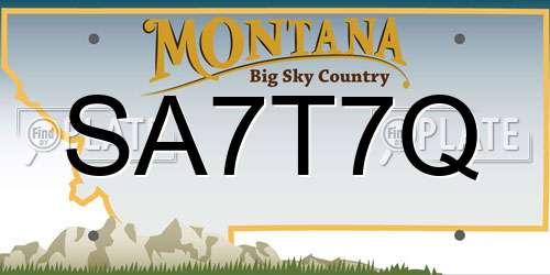 SA7T7Q Montana License Plate