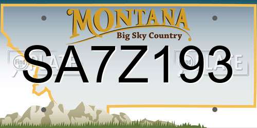 SA7Z193 Montana License Plate