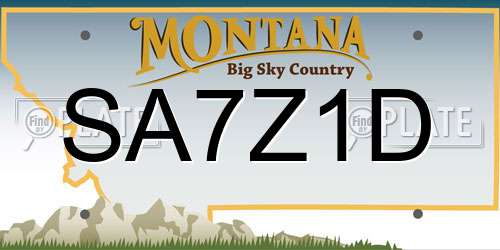 SA7Z1D Montana License Plate