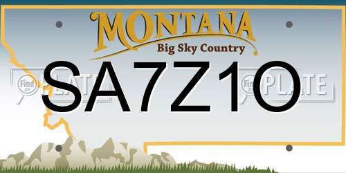 SA7Z1O Montana License Plate