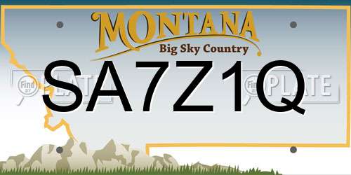 SA7Z1Q Montana License Plate