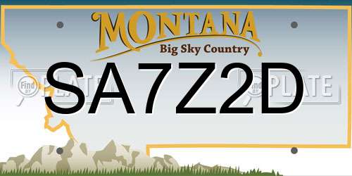 SA7Z2D Montana License Plate
