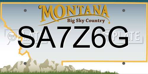 SA7Z6G Montana License Plate