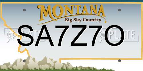 SA7Z7O Montana License Plate