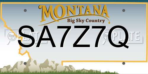 SA7Z7Q Montana License Plate
