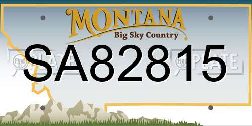 SA82815 Montana License Plate