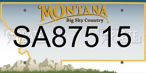 SA87515 Montana License Plate